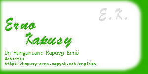 erno kapusy business card