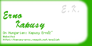 erno kapusy business card